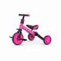 Tricycle 3-en-1 Milly Mally Optimus - Rose - Pour Enfant de 18 mois à 4 ans - Pneus en caoutchouc