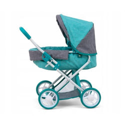 Poussette pour poupée Alice Prestige vert menthe/gris - Milly Mally - Pour poupées jusquà 40cm