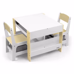 Table et chaises - MILLY MALLY - Sven Natural - Bois massif - 2 places - Bureau enfant