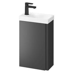 Meuble lave-mains - 40x22cm - Gain de place - Gris anthracite mat