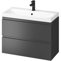 Moduo - Meuble avec lavabo, 57x80x38 cm, 2 tiroirs, anthracite S801-468-DSM - Cersanit