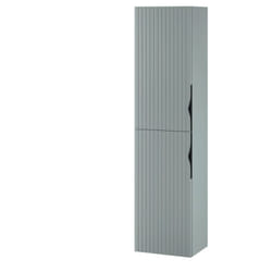 Cersanit - Meuble colonne de salle de bain strié h 160 cm vert fjord mat à suspendre - Tirso