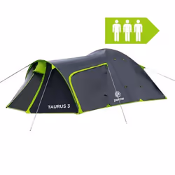 Tente de Camping - PEME - Tente avec Moustiquaire et Vestibule - Taurus 3 - Gris