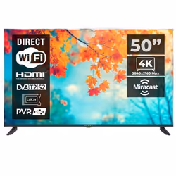 Kiano Elegance TV Smart Téléviseur 50 Pouces 127cm  LED 4K Ultra HD UHD HDR  Android TV  Bluetooth WiFi  3x HDMI  Tuner
