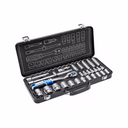 Högert HT1R480, Ensemble de douilles, 1/2", Métrique/empirique, 29 tête(s), 8,9,10,11,12,13,14,15,16,17,18,19,21,22,24,27,30, ...