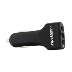 Qoltec 50027.24W chargeur d'appareils mobiles Smartphone, Tablette Noir Allume-cigare Auto