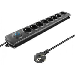 Qoltec 50113 protection surtension Noir 8 sortie(s) CA 230 V 1,8 m