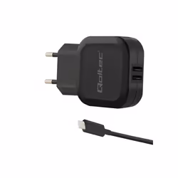 Qoltec 50188, Intérieure, Secteur, CC, 5 V, 3,4 A, 1 m, Noir