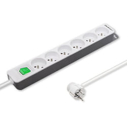 Qoltec 50292 multiprise 1,8 m 6 sortie(s) CA Intérieure Blanc
