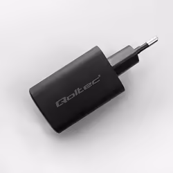 Qoltec 50766 chargeur d'appareils mobiles Ordinateur portable, Consoles portables, Chargeur électrique, Smartphone, Smartwatch, Tablette Noir Secteur Charge rapide Intérieure