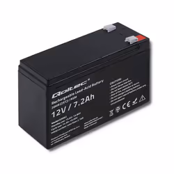 Qoltec 53062, Sealed Lead Acid (VRLA), 12 V, Noir, 7,2 Ah, 10 année(s), 108 A