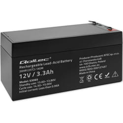 Qoltec 53065 Batterie de l'onduleur Sealed Lead Acid (VRLA) 12 V 3,3 Ah
