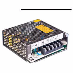 Alimentation stabilisée de 15W - 12V. Tension DC 1,25A (12V) - 0...15W Dimensions : 98*97*35mm. Livré avec bornier de connexi ...