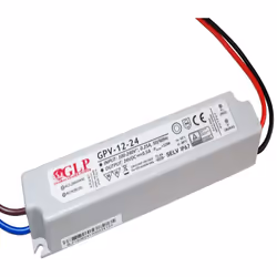 Alimentation DC24V étanche IP67 GLP. Puissance maximale 12W - 0.5A. Idéale pour l'alimentation de ruban à LED 24V DC. Tension ...