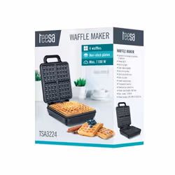 Teesa TSA3224 moule à gauffres 4 gauffre(s) 1100 W Noir, Acier inoxydable - Vue supplémentaire 4