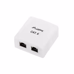 Lanberg OS6-0002-W, 2 x RJ-45, 2 x RJ-45, Blanc