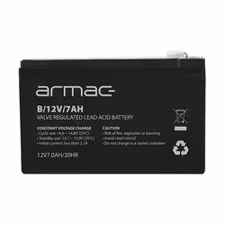 Armac B/12V/7AH, Sealed Lead Acid (VRLA), 12 V, 1 pièce(s), Noir, 7 Ah, RoHS