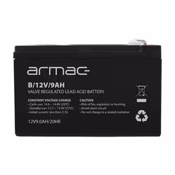 Armac B/12V/9AH, Sealed Lead Acid (VRLA), 12 V, 1 pièce(s), Noir, 9 Ah, 2,55 kg