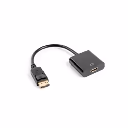 Lanberg AD-0009-BK, 0,1 m, DisplayPort, HDMI Type A (Standard), Mâle, Femelle, Or