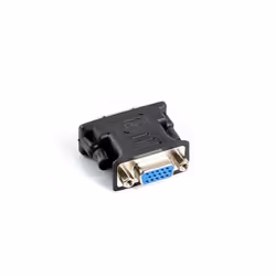 Lanberg AD-0012-BK, DVI-I, VGA (D-Sub), Femelle, Mâle, Droit, Droit