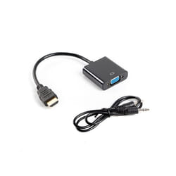 Lanberg AD-0017-BK câble vidéo et adaptateur 0,2 m VGA (D-Sub) HDMI Type A (Standard) Noir