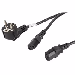 Lanberg CA-C13C-13CC-0018-BK, 2 m, Coupleur C13, CEE7/7
