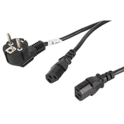 Lanberg CA-C13C-13CC-0018-BK câble électrique Noir 2 m Coupleur C13 CEE7/7