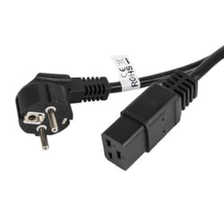 Lanberg CA-C19C-10CC-0018-BK câble électrique Noir 1,8 m CEE7/7 Coupleur C19