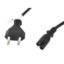 Lanberg CA-C7CA-11CC-0018-BK câble électrique Noir 1,8 m Coupleur C7 CEE7/16