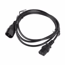 Lanberg CA-C13E-10CC-0018-BK câble électrique Noir 1,8 m Coupleur C13 Coupleur C14