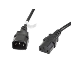Lanberg CA-C13E-11CC-0030-BK câble électrique Noir 3 m Coupleur C13 Coupleur C14