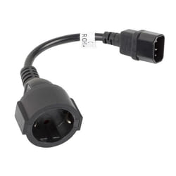 Lanberg CA-C14E-10CC-0018-BK câble électrique Noir 0,18 m Coupleur C14