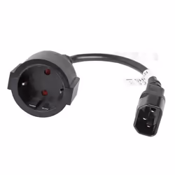 Lanberg CA-C14E-10CC-0018-BK câble électrique Noir 0,18 m Coupleur C14