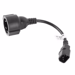 Lanberg CA-C14E-10CC-0018-BK câble électrique Noir 0,18 m Coupleur C14