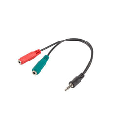 Lanberg AD-0023-BK câble audio 0,2 m 3,5mm 2 x 3.5mm Noir