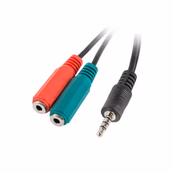 Lanberg AD-0023-BK câble audio 0,2 m 3,5mm 2 x 3.5mm Noir