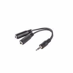 Lanberg AD-0024-BK, 3,5mm, Mâle, 2 x 3.5mm, Femelle, 0,1 m, Noir