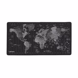 NATEC Time Zone Map Maxi, Noir, Gris, Image, Tissu, Caoutchouc