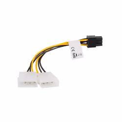 Lanberg CA-HD6P-10CU-0015, PCI-E (6-pin), 2 x Molex (3-pin), Droit, Droit, Noir, Jaune