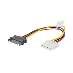 Lanberg CA-SAHD-10CU-0015 câble SATA 0,15 m Molex (4-pin) SATA 15 broches Noir, Rouge, Jaune