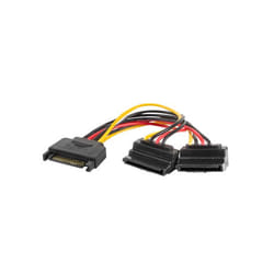 Lanberg CA-SASA-10CU-0015 câble SATA 0,15 m SATA 15 broches 2 x SATA 15 broches Noir, Rouge, Jaune