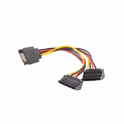 Lanberg CA-SASA-10CU-0015 câble SATA 0,15 m SATA 15 broches 2 x SATA 15 broches Noir, Rouge, Jaune