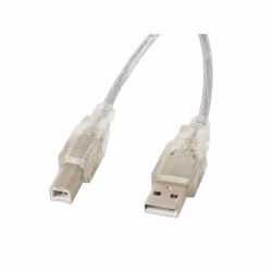 Lanberg CA-USBA-12CC-0050-TR, 5 m, USB A, USB B, USB 2.0, 480 Mbit/s, Transparent