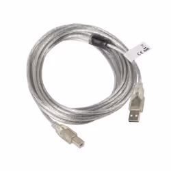 Lanberg CA-USBA-12CC-0050-TR câble USB 5 m USB 2.0 USB B Transparent