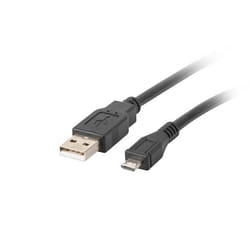 Lanberg CA-USBM-10CC-0003-BK câble USB 0,3 m USB 2.0 Micro-USB B USB A Noir