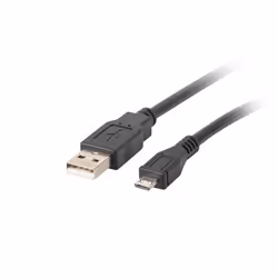 Lanberg CA-USBM-10CC-0018-BK, 1,8 m, Micro-USB B, USB A, USB 2.0, 480 Mbit/s, Noir