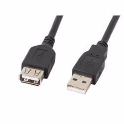 Lanberg CA-USBE-10CC-0007-BK, 0,7 m, USB A, USB A, USB 2.0, 480 Mbit/s, Noir