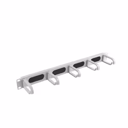 Lanberg AK-1203-S, Panneau de gestion de câbles, Gris, Métal, Plastique, 1U, 48,3 cm (19"), 482,6 mm