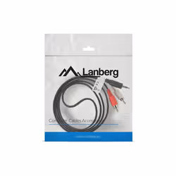 Lanberg CA-MJRC-10CC-0015-BK, 3,5mm, Mâle, 2 x RCA, Mâle, 1,5 m, Noir