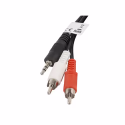 Lanberg CA-MJRC-10CC-0020-BK, 3,5mm, Mâle, RCA, Mâle, 2 m, Noir, Rouge, Blanc